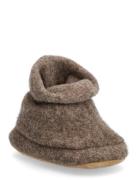 Melton Wolly Textile Slippers Brun
