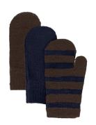 Minymo Magic Mittens Knit 3-Pack Brun
