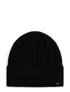 Tommy Hilfiger Th Flag Fluffy Beanie Svart