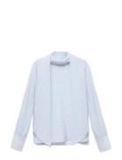 Mango Textured Blouse With Foulard Blå