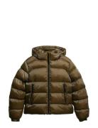 Superdry Hooded Luxe Sports Puffer Brun