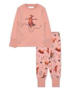 Geggamoja Mamma Mu Two Piece Pyjamas Beige Rosa