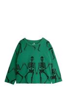 Mini Rodini Skeleton Aop Ls Tee Grön