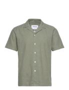 Lindbergh Casual Linen Blend Resort S/S Khaki Green