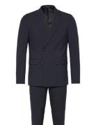 Lindbergh Plain Db Mens Suit Marinblå