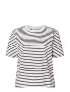 Selected Slfessential Ss Striped Boxy Tee Noos Vit