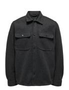 ONLY & SONS Onsash Ovr Woolen Look Pkt Ls Shirt Noos Svart