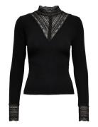 ONLY Onltilde L/S High Neck Lace Top Jrs Noos Svart