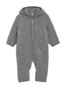 Huttelihut Pram Suit Ears Wool Fleece Grå