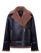 French Connection Suedette Zip Up Jacket Svart