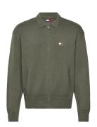 Tommy Jeans Tjm Rlx Tnl Badge Fz Sweat Khaki Green