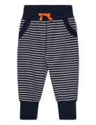 Geggamoja Long Pants Navy Beige Stripe Marinblå