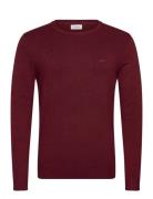Lindbergh Melange Round Neck Knit Burgundy