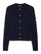 Polo Ralph Lauren Cable-Knit Wool-Cashmere Cardigan Marinblå
