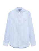 Polo Ralph Lauren Custom Fit Striped Stretch Oxford Shirt Blå
