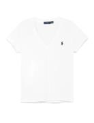 Polo Ralph Lauren Cotton Jersey V-Neck Tee Vit