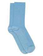 Mp Denmark Fine Wool Rib Socks Blå