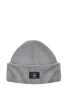 GANT Cotton Blend Ribbed Beanie Grå