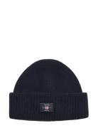 GANT Cotton Blend Ribbed Beanie Marinblå