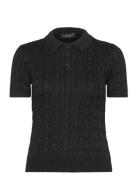 Lauren Ralph Lauren Ctn Mdl/Mtlc/Nyln-Ss Sweater Svart