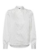 Vero Moda Vmviga Jacquard Ls Shirt Wvn Ga Vit