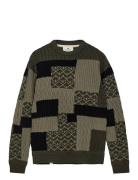 Anerkjendt Aksune Patchwork Knit Khaki Green