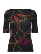 Lauren Ralph Lauren Rfnd Strtch 1X1 Rib-Knit Top Svart