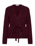 Selected Slfgabella Ls Knit Belt Cardigan Burgundy