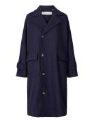 STUDIO FEDER Johanne Coat - Wool Marinblå