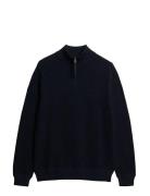 Superdry Lw Cotton Texture Half Zip Marinblå
