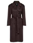 ONLY Onlbine Life Faux Suede Trenchcoat Otw Brun
