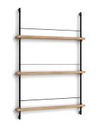 MOEBE Box Set, Magazine Shelving Ms.115.1, Oak Shelves, Stainless Stee...