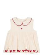 Copenhagen Colors Seersucker Ss Blouse W. Hearts Rosa