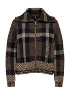 ONLY Onlmaroon Ls Zip Collar Cardigan Knt Brun