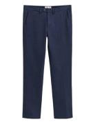 GANT Slim Cotton Herringb Pants Blå