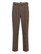 Scotch & Soda Yarn-Dyed Wool Blend Relaxed Straight Pleated Chino Brun