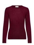Davida Cashmere Basic Sweater Loose Sweater Burgundy