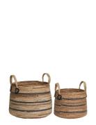 House Nordic Rani - Baskets, Banana Leaf, Natural, Set Of 2