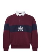 Ralph Lauren Golf Relaxed Fit Crest Rugby Sweatshirt Burgundy