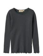 Wheat Rib T-Shirt L/S Reese Marinblå