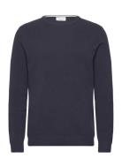 Lindbergh Structure O-Neck Knit Marinblå