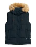 Superdry Vintage Everest Faux Fur Gilet Marinblå