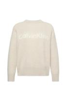 Calvin Klein Alpaca Logo Sweater Beige