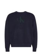 Calvin Klein Jeans Ls Cttn Cashmere 3D Logo Crwnk S Marinblå