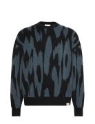 Calvin Klein Jeans Ls Abstract Jacquard Crwnk Swtr Grå