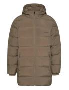 Calvin Klein Ls Bonded Chnnld Long Hooded Puf Brun
