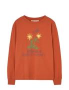 THE ANIMALS OBSERVATORY Flowers Red Dof Lonf Sleeve T-Shirt Orange