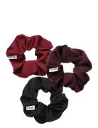 SUI AVA 3-Pack Ribbon Scrunchies Burgundy