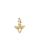 Pandora Bee 14K Gold-Plated Mini Dangle With White Bioresin Man-Made M...