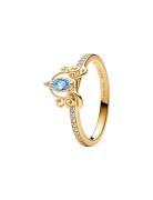 Pandora Disney Cinderella 14K Gold-Plated Ring With Clear And Fancy Li...